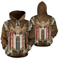 Golden Owl Breastplate Native American All Over Hoodie LT10 - Wonder Print Shop