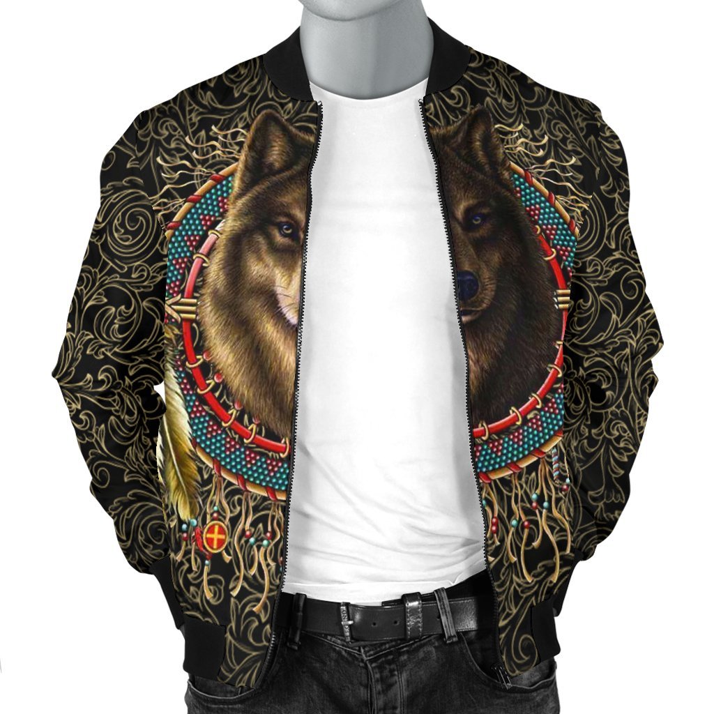 Wolf Warrior Dreamcatcher Exclusive Background Native American Design 3D Bomber Jackets LT10 - Wonder Print Shop