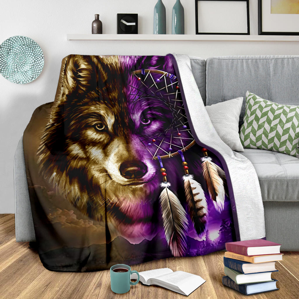 dreamcatcher-purple-wolf-native-american-blanket