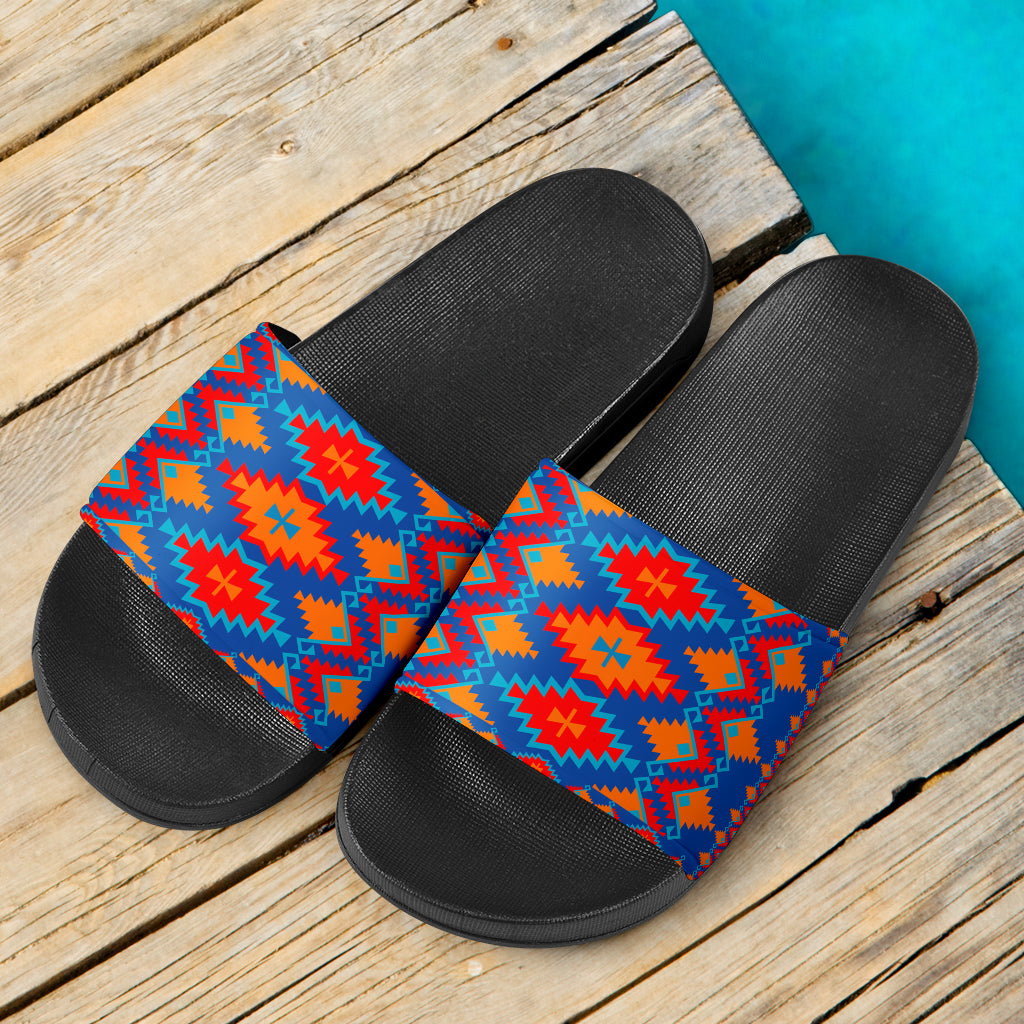 red-and-yellow-geometric-slide-sandals