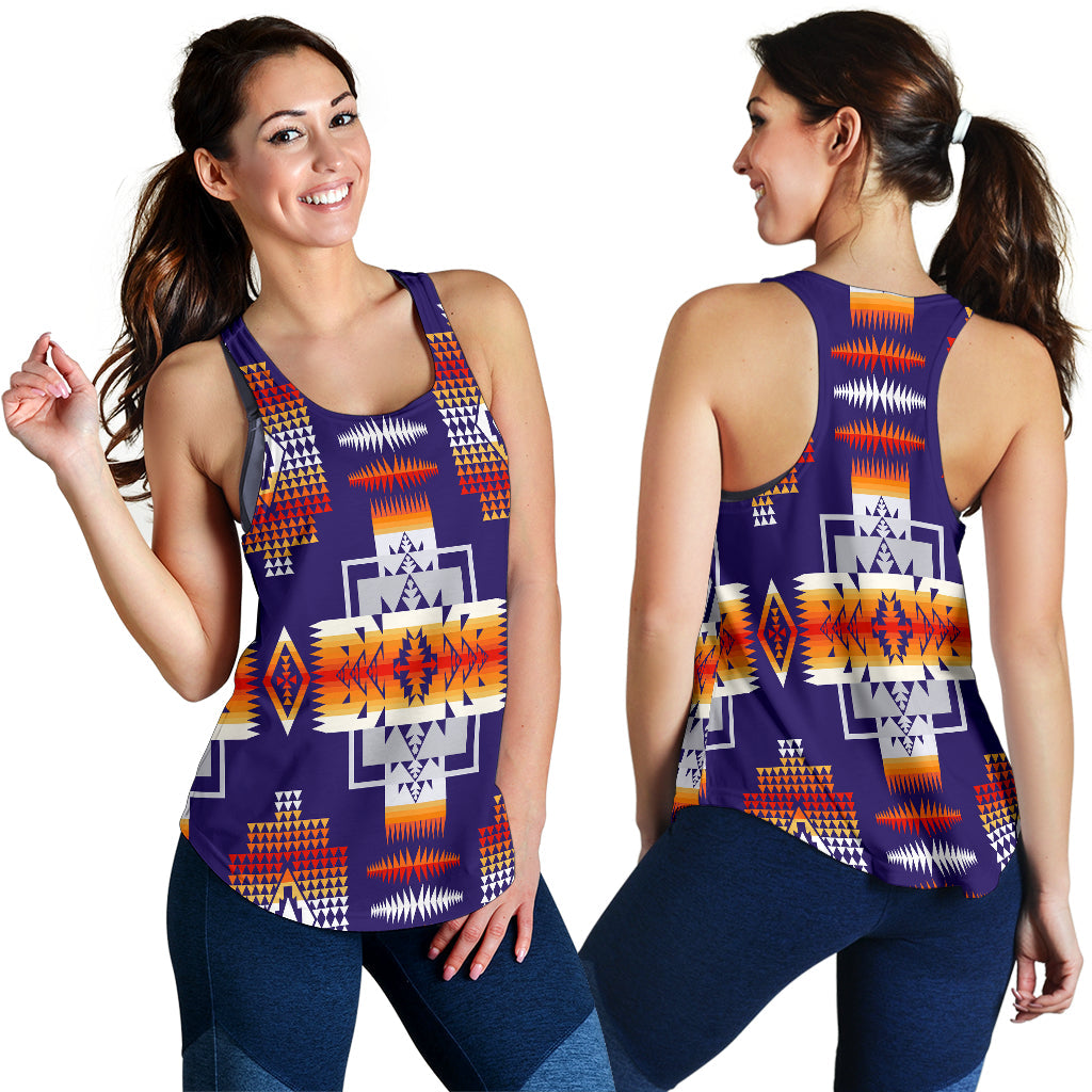 Purple Pattern Native American Women Racerback Tank LT10 - Wonder Print Shop