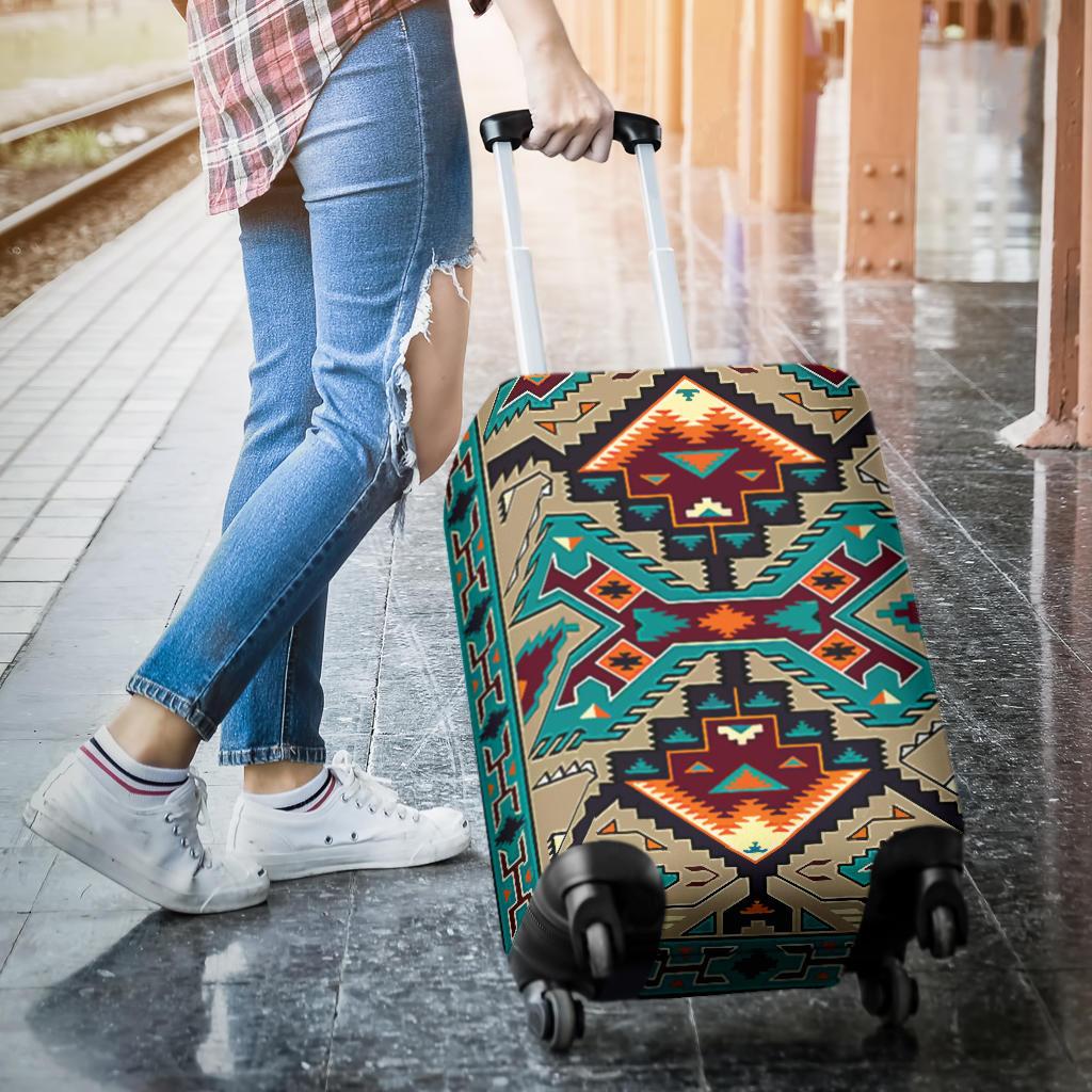 Tribe Blue Pattern Native American Luggage Covers LT10 - Wonder Print Shop