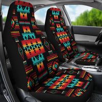 Black Native Tribes Pattern Native American Car Seat Covers LT10 - Wonder Print Shop