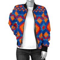 Red and Yellow Geometric Women's Bomber Jacket LT10 - Wonder Print Shop