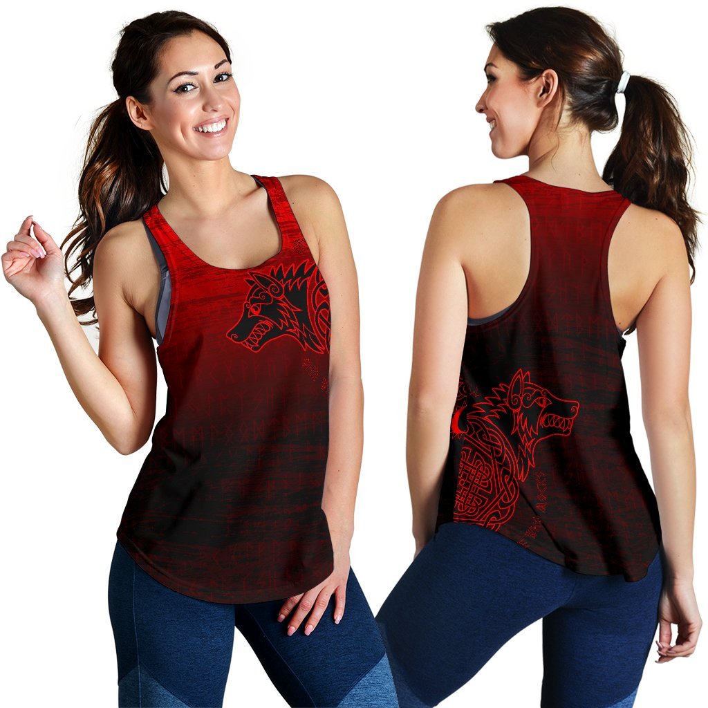 Viking Women's Racerback Tank, Skoll and Hati RLT12 - Wonder Print Shop