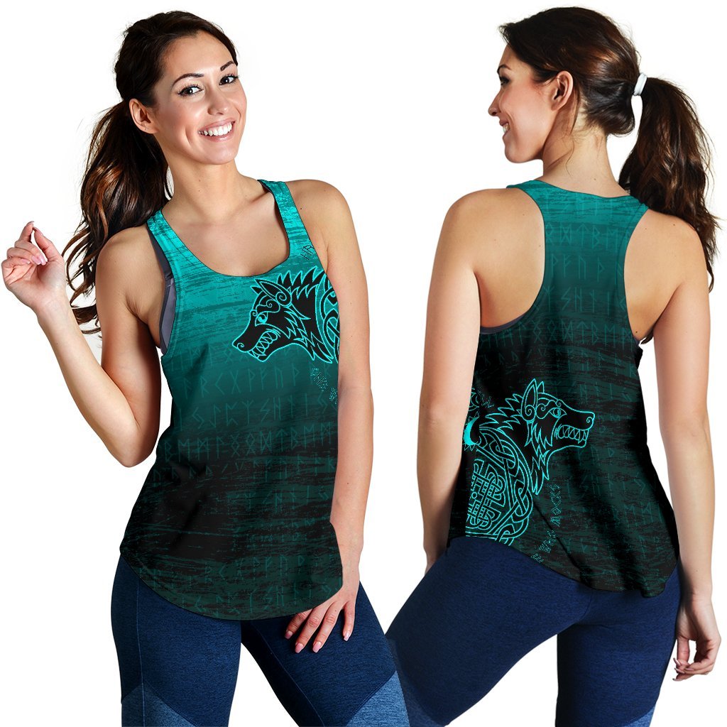 Viking Women's Racerback Tank, Skoll and Hati RLT12 - Wonder Print Shop