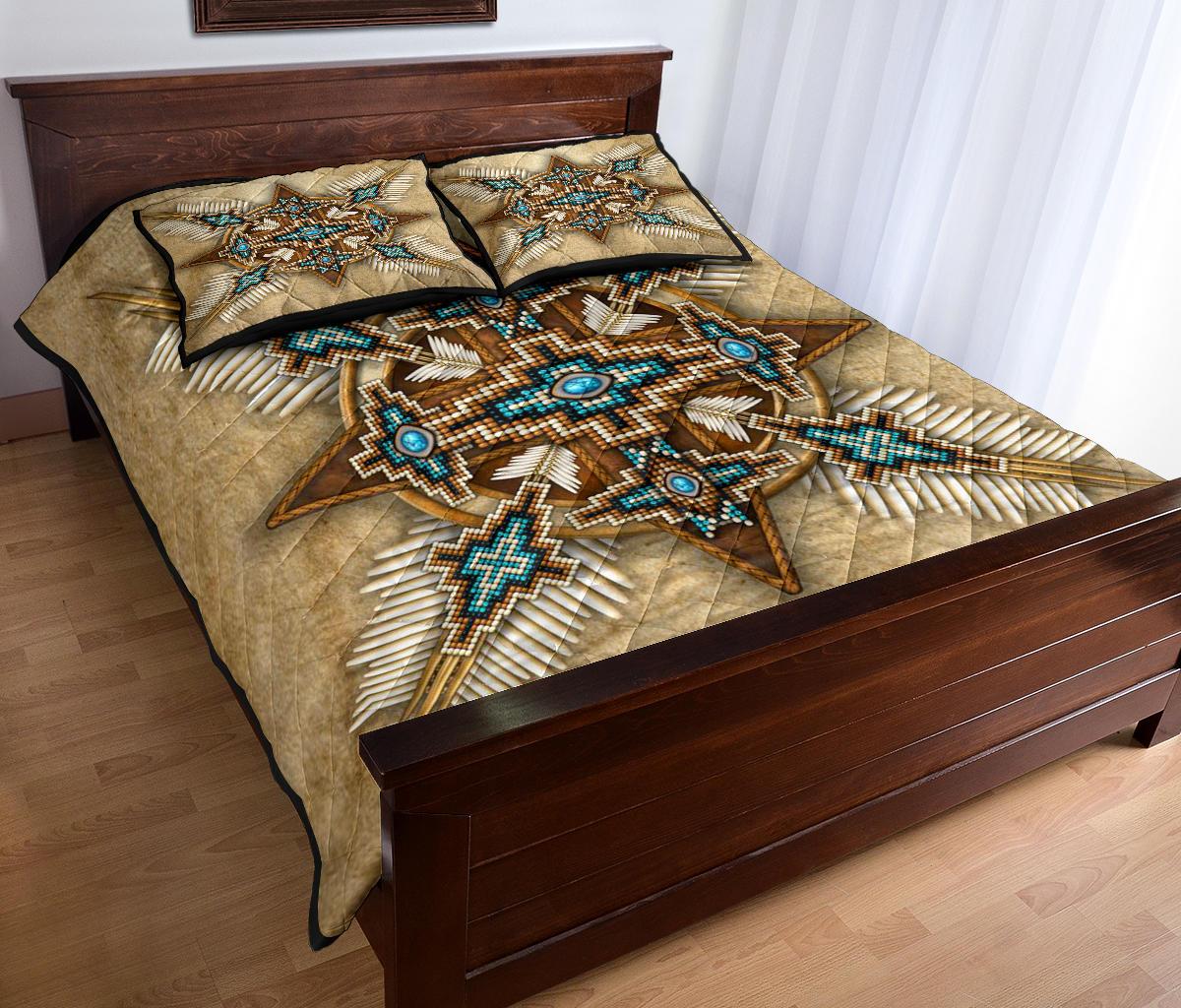 Brown Arts Native American Quilt Bed Set LT10 - Wonder Print Shop