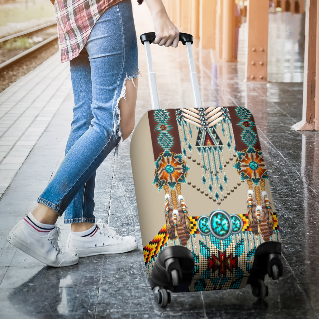 Turquoise Blue Pattern Breastplate Native American Luggage Covers LT10 - Wonder Print Shop