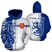 Finland Flag Zip Up Hoodie Mystic Style - Wonder Print Shop