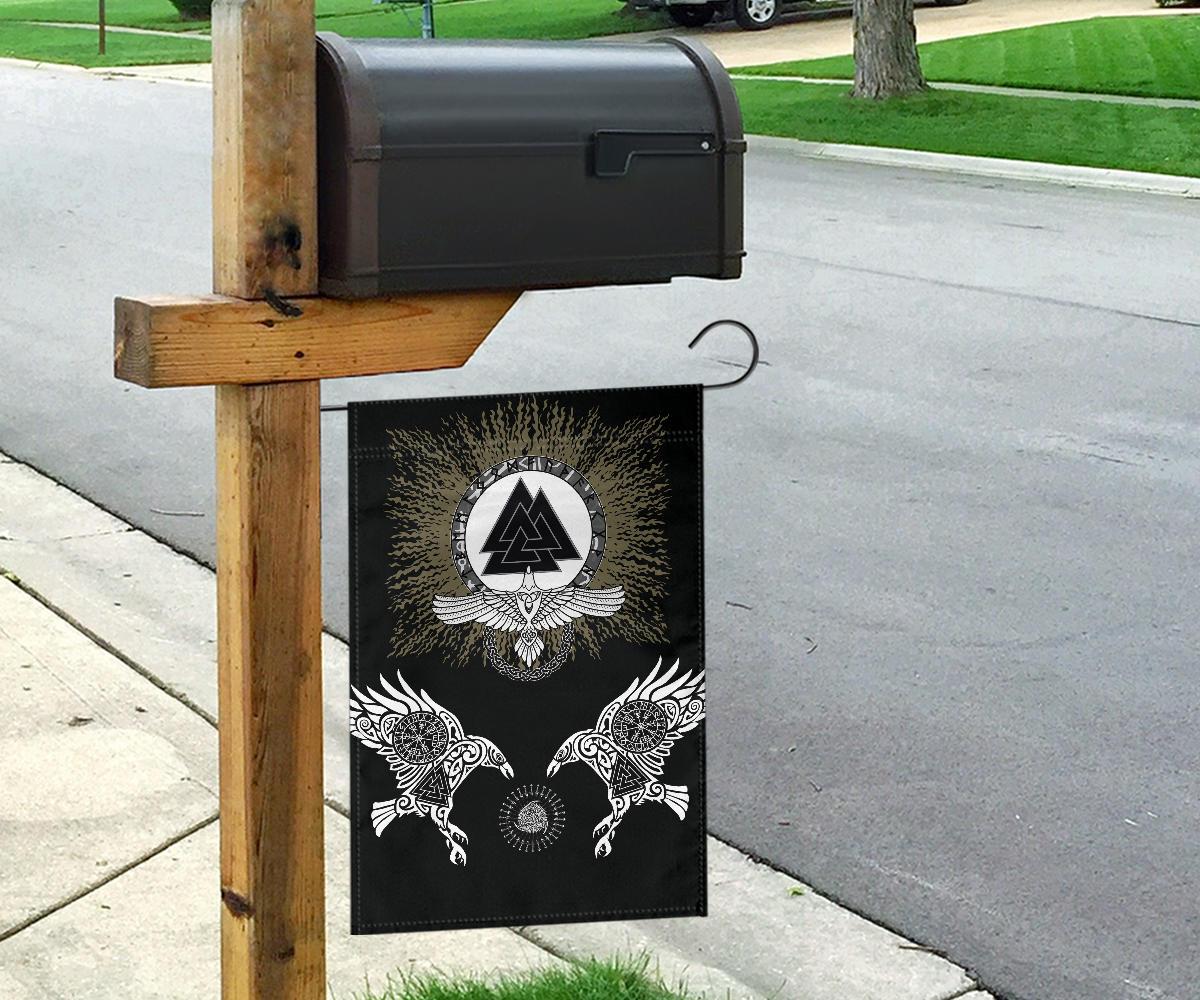 Viking Garden Flag Raven, Valknut and Vegvisir RLT12 - Wonder Print Shop