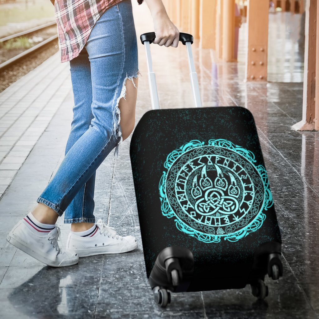 Viking Luggage Covers - Viking Bear Claws Cyan Tattoo RLT12 - Wonder Print Shop