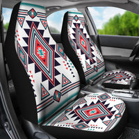 White Geometric Native American Design Car Seat Covers LT10 - Wonder Print Shop