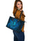 Viking Large Leather Tote Raven Odin Celtic Cyan RLT12 - Wonder Print Shop