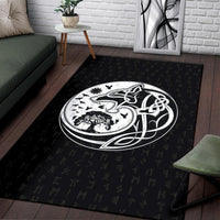 Viking Area Rug, Skoll and Hati Rune Tattoo RLT12 - Wonder Print Shop