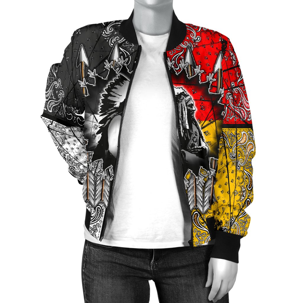 Chief Arrow Native American Women's Bomber Jacket LT10 - Wonder Print Shop