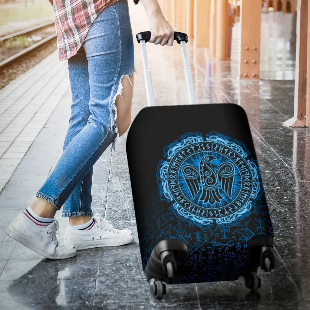 Viking Luggage Covers - Raven Celtic Cyan RLT12 - Wonder Print Shop