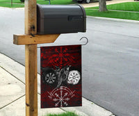 Viking Garden Flag Raven Of Odin and Symbol Viking On Blood Background RLT12 - Wonder Print Shop