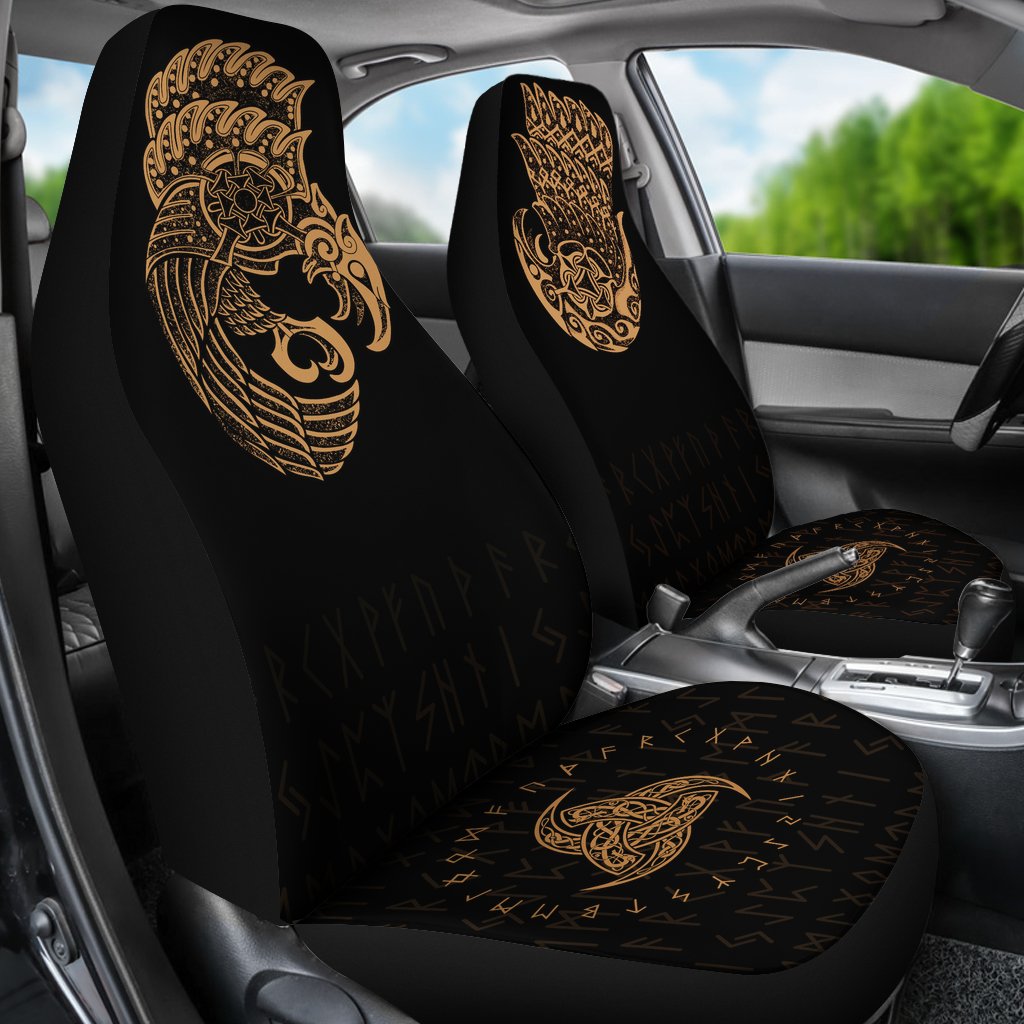 Viking Car Seat Cover Raven Tattoo RLT12 - Wonder Print Shop