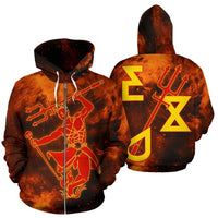 African Hoodie Exu Orisha Yoruba Religion Zip up Hoodie - Wonder Print Shop