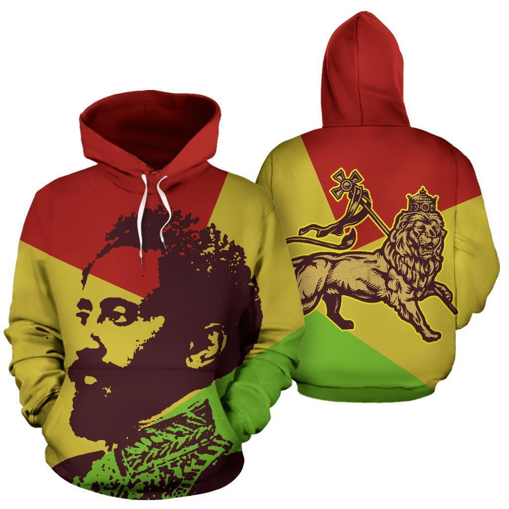 African Hoodie Ethiopian King Jah Lion Pullover - Wonder Print Shop