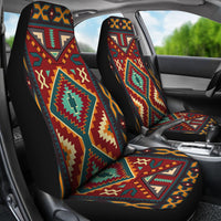 Native Red Yellow Pattern Native American Car Seat Covers LT10 - Wonder Print Shop