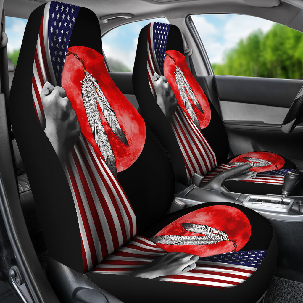 Flag Blood Feather Car Seat Covers LT10 - Wonder Print Shop