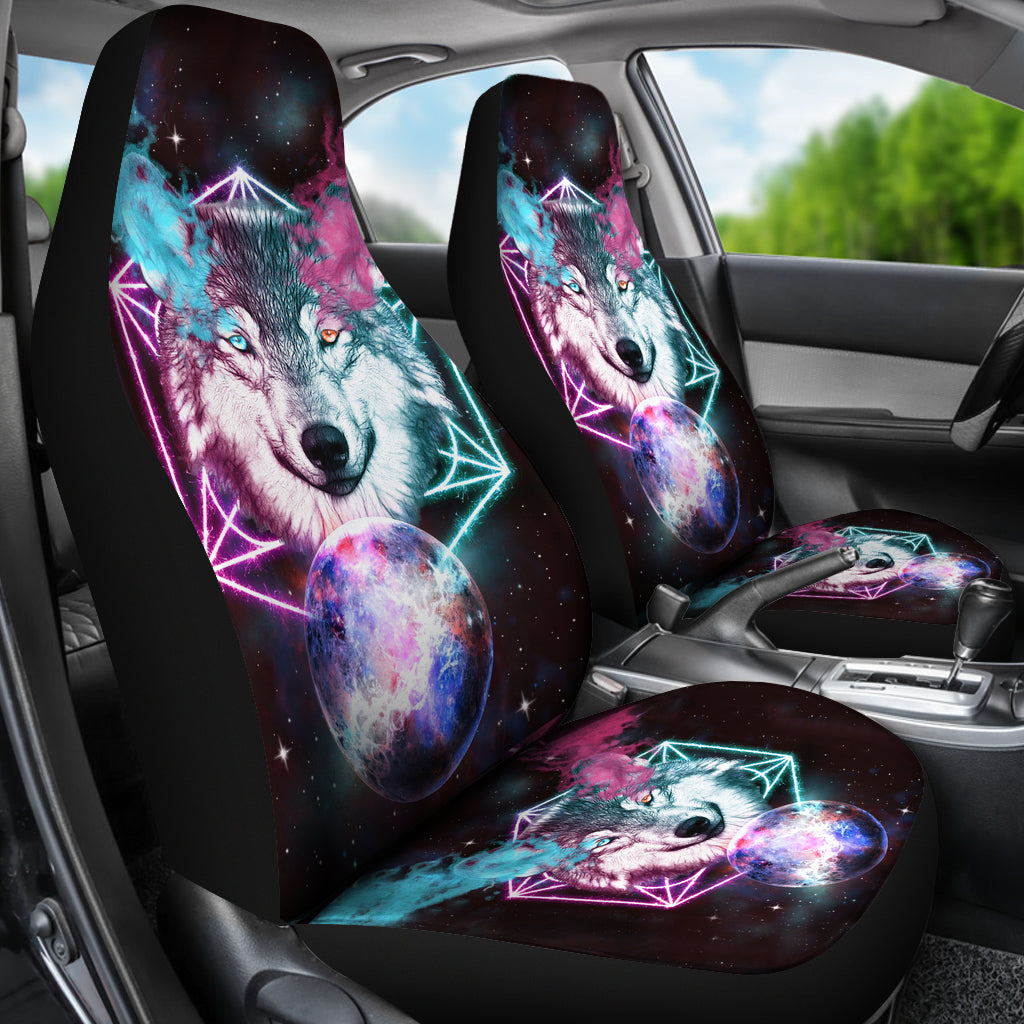 Wolf and Smoke Galaxy Car Seat Covers LT10 - Wonder Print Shop