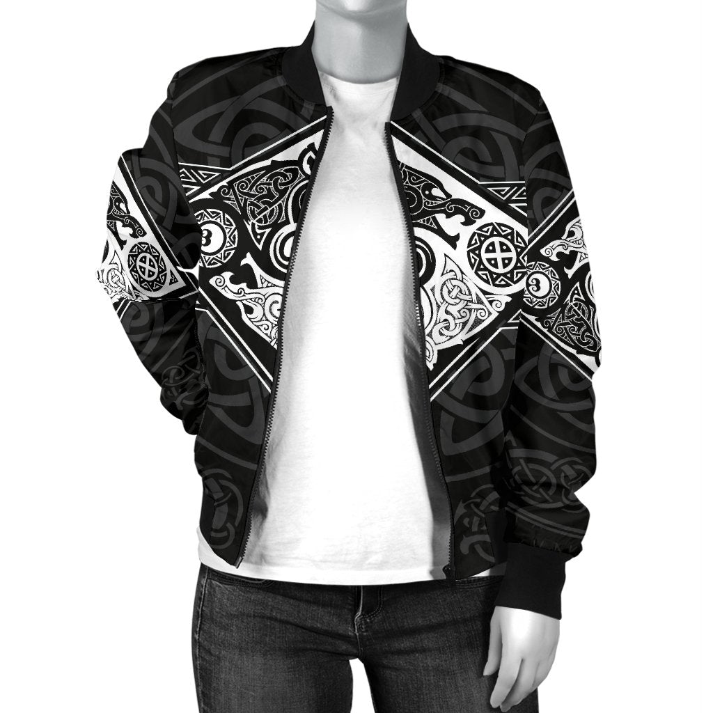 Vikings Women's Bomber Jacket The Wolves, Skoll and Hati RLT12 - Wonder Print Shop