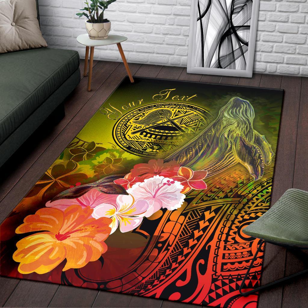american-samoa-polynesian-custom-personalised-area-rug-humpback-whale-with-tropical-flowers
