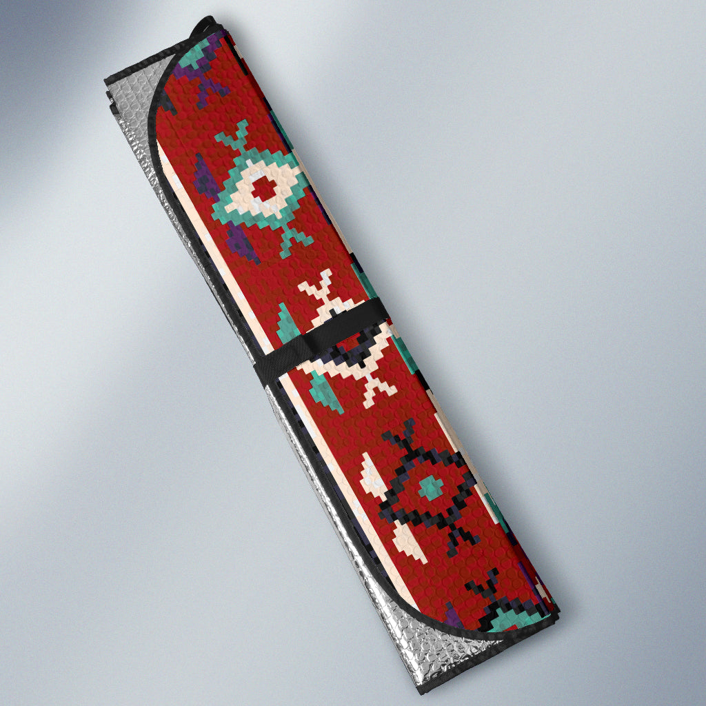 native-american-geometric-red-pattern-auto-sun-shades