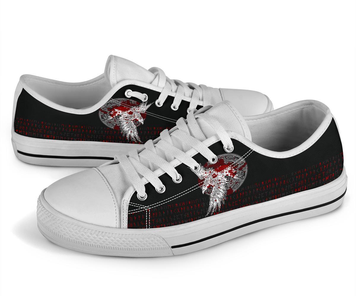 viking-low-top-shoes-mystical-raven-tattoo-blood