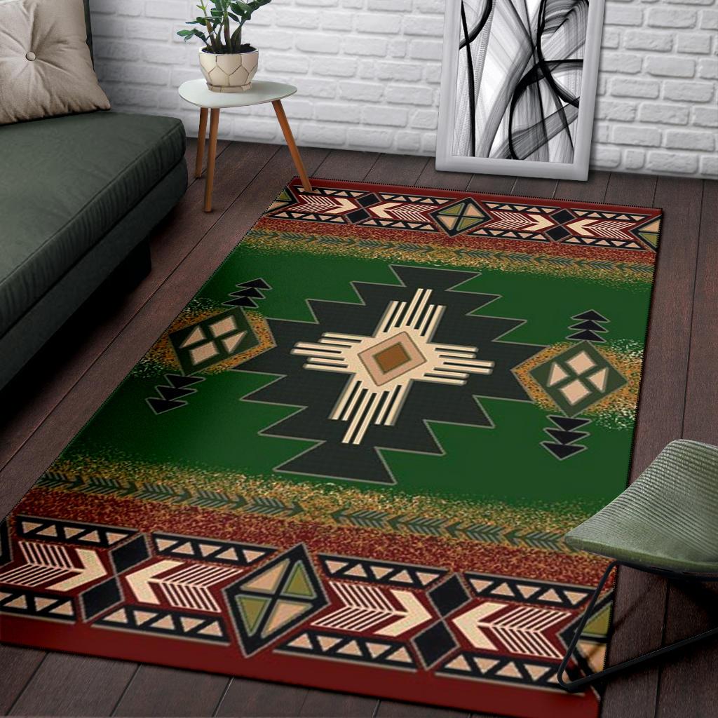 Indigenous Design Green Native American Pride Area Rug LT10 - Wonder Print Shop