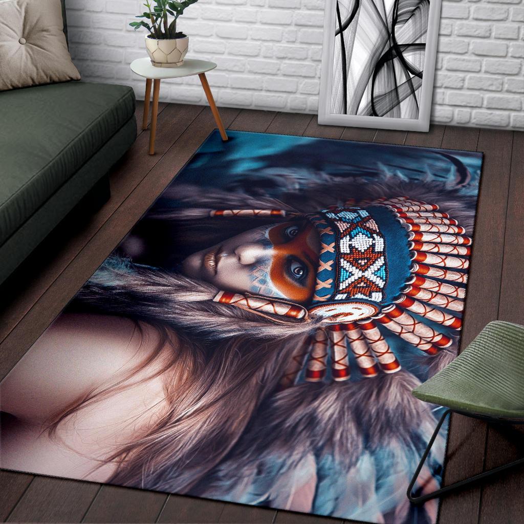 3D Native Girl Native American Area Rug LT10 - Wonder Print Shop