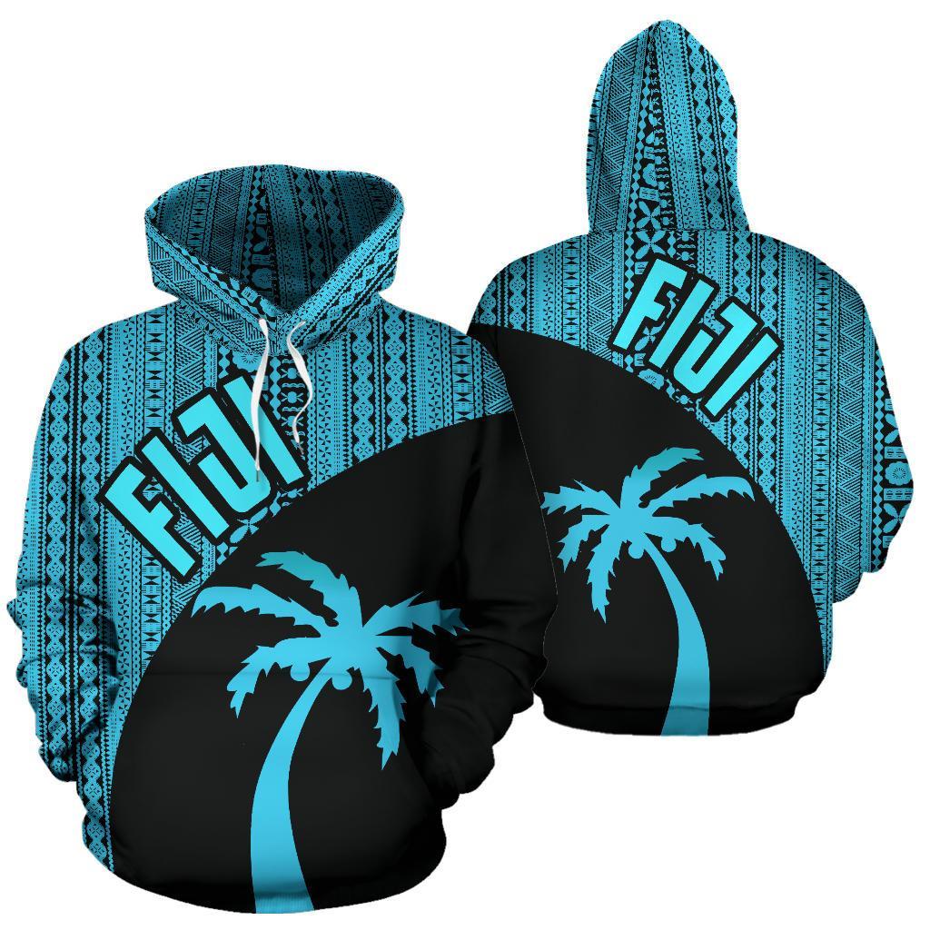 Fiji Tapa Hoodie Fiji Coconut Tree - Wonder Print Shop