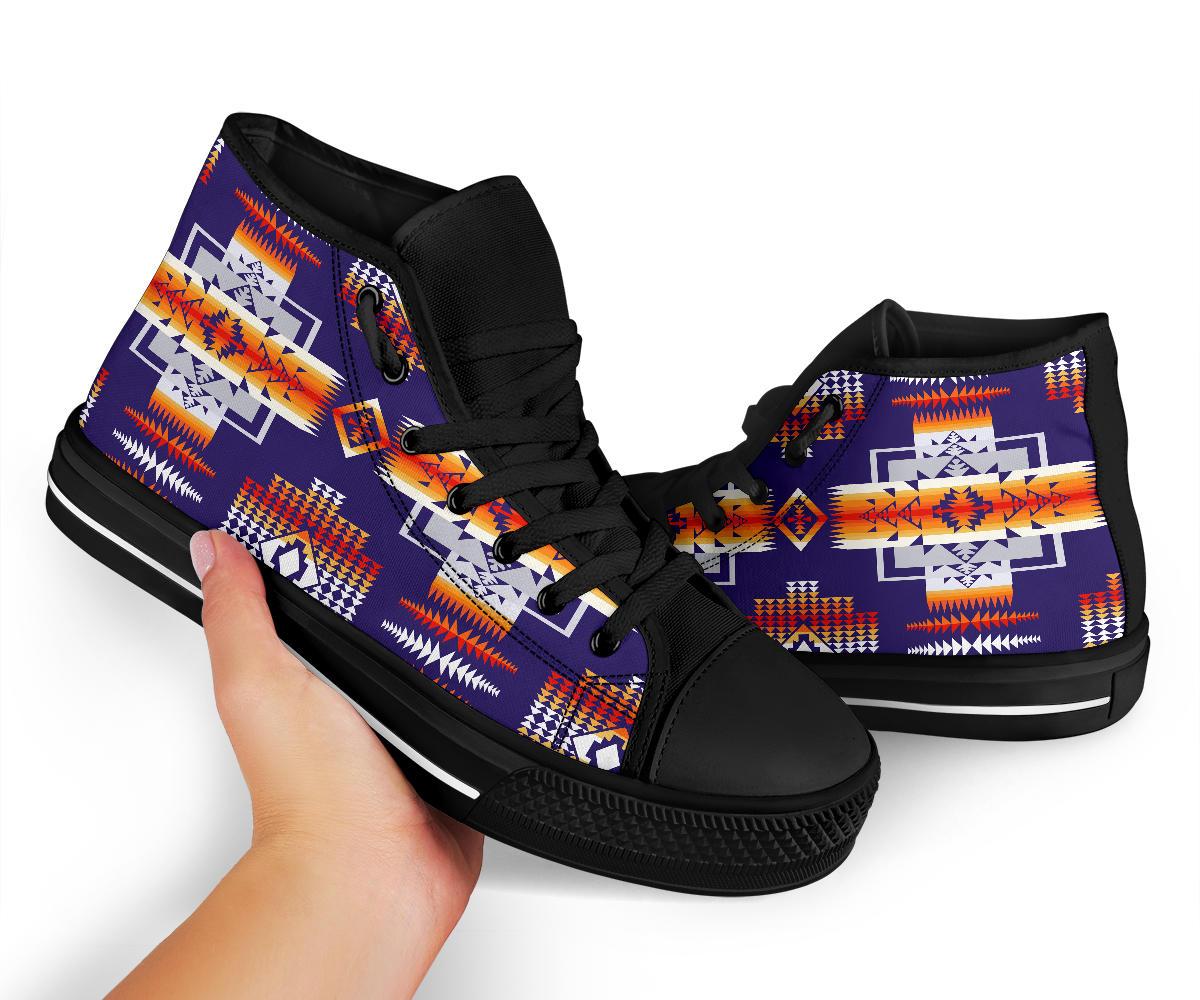 purple-tribal-native-american-high-top-shoes