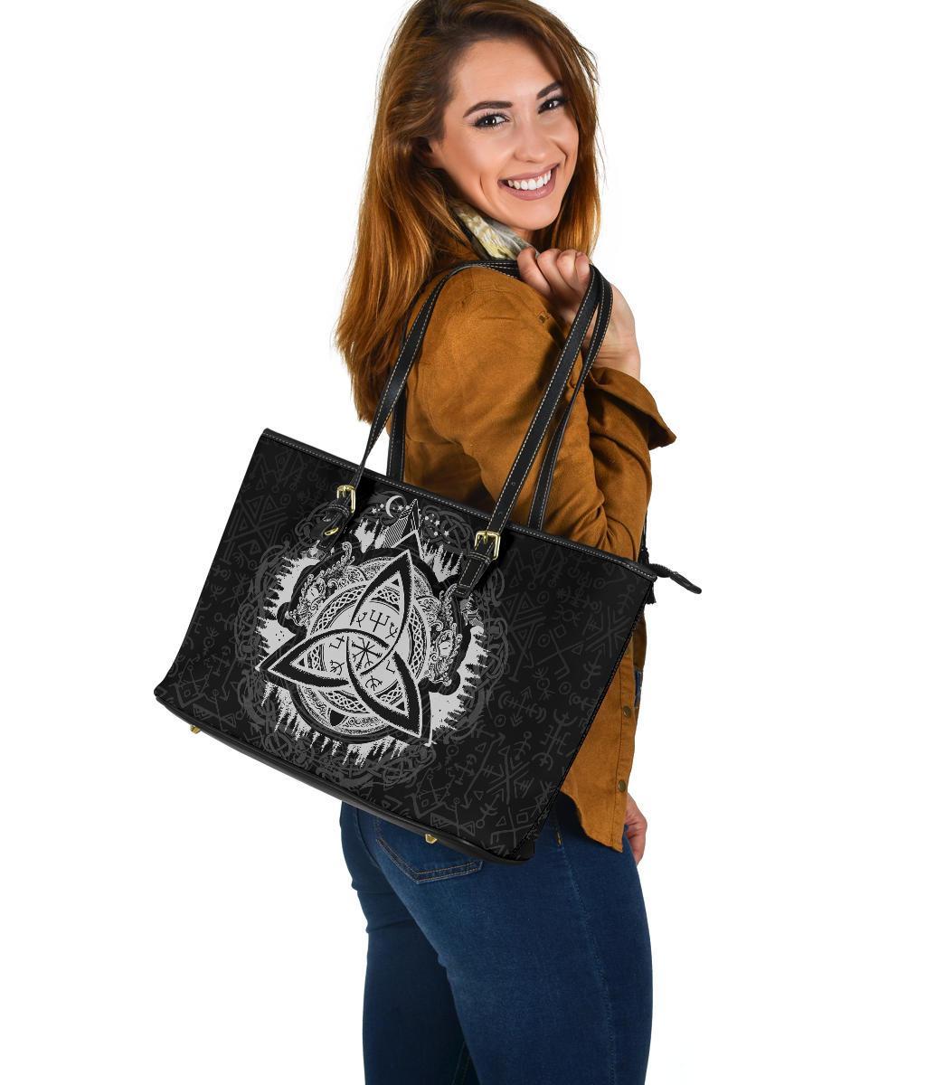 Viking Large Leather Tote Dragon Celtic RLT12 - Wonder Print Shop