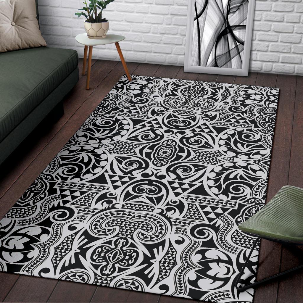Polynesian Gray Area Rug - Wonder Print Shop