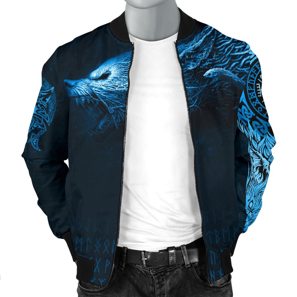 Viking Men's Bomber Jacket, Fenrir Wolf RLT12 - Wonder Print Shop