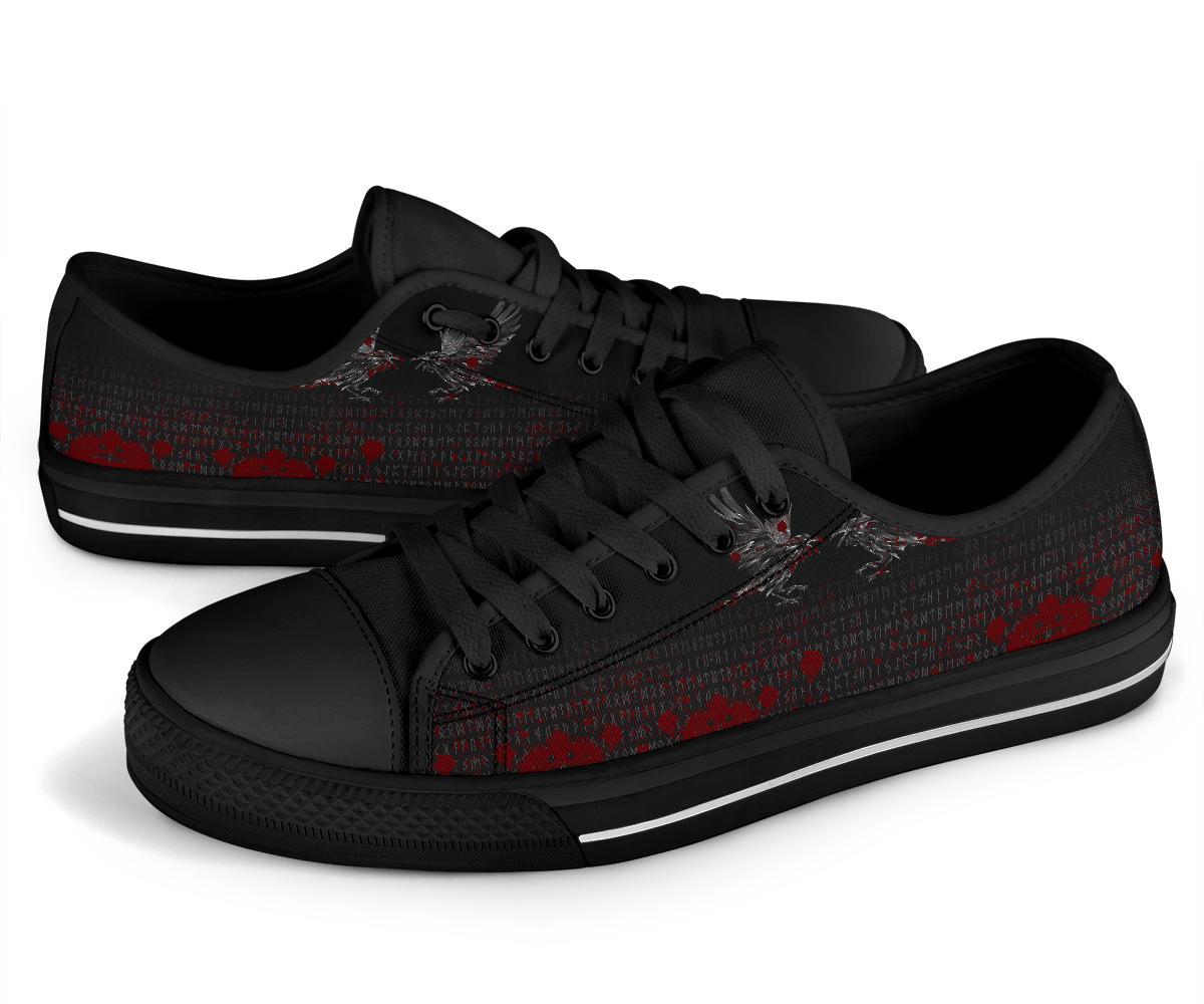 viking-low-top-shoes-odin-huginn-and-muninn-rune-blood