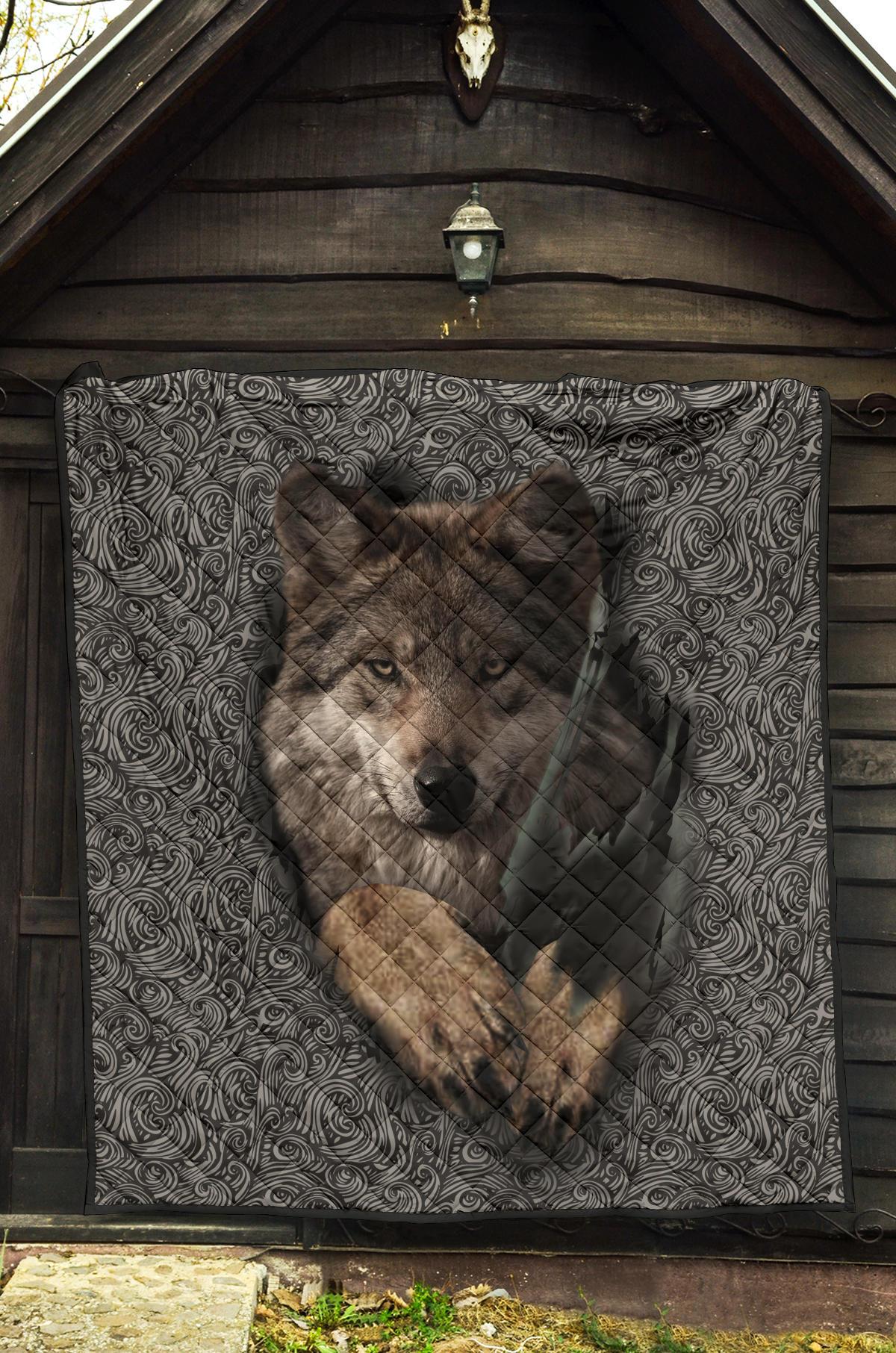 Wolf Escape Native American Premium Quilt LT10 - Wonder Print Shop