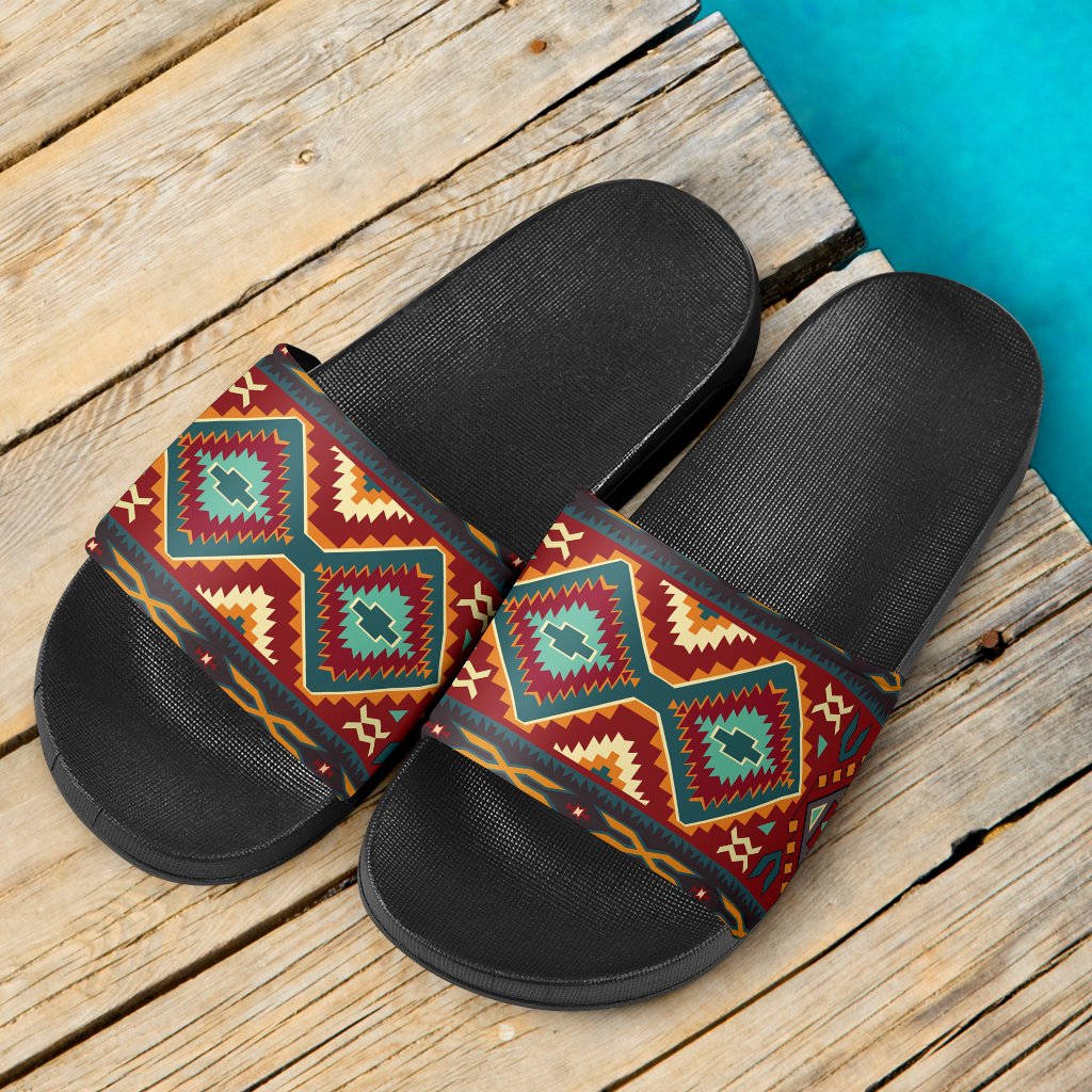 native-red-yellow-native-american-slide-sandals