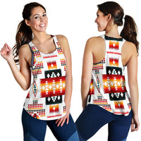 White Tribes Pattern Native American Women Racerback Tank LT10 - Wonder Print Shop