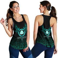 Viking Women's Racerback Tank Three Raven and Valknut Cyan RLT12 - Wonder Print Shop