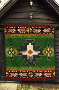 Southwest Green Symbol Native American Premium Quilt LT10 - Wonder Print Shop