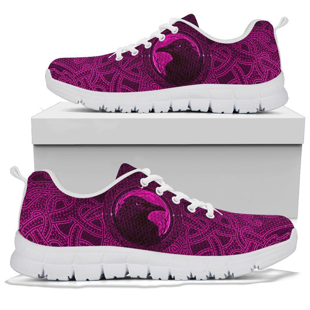 Viking Sneakers, Ethnic Odin Raven Pink RLT12 - Wonder Print Shop