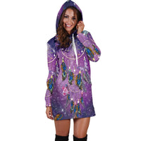 Purple Galaxy Dreamcatcher Native American Hoodie Dress LT10 - Wonder Print Shop