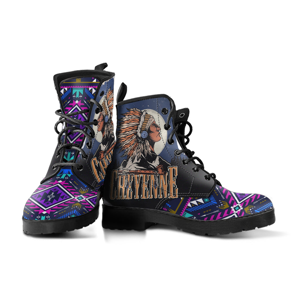 native-american-purple-tribe-pattern-leather-boots