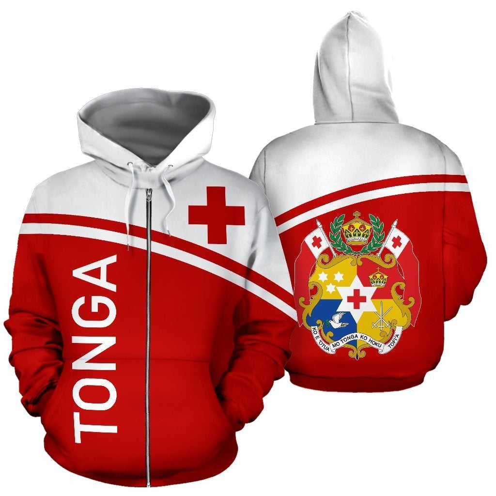 Tonga All Over Zip Hoodie - Polynesian Curve Version - Wonder Print Shop