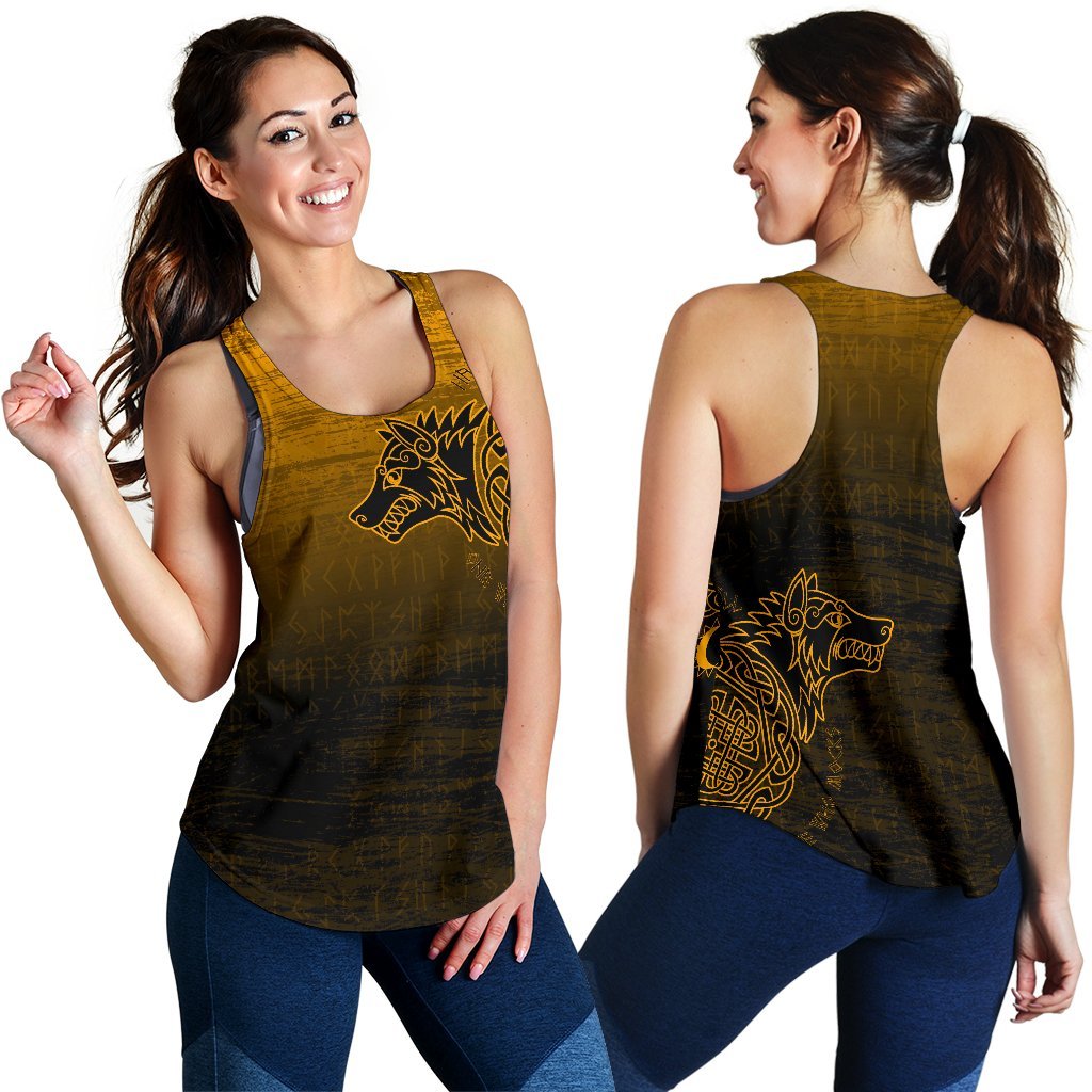 Viking Women's Racerback Tank, Skoll and Hati RLT12 - Wonder Print Shop
