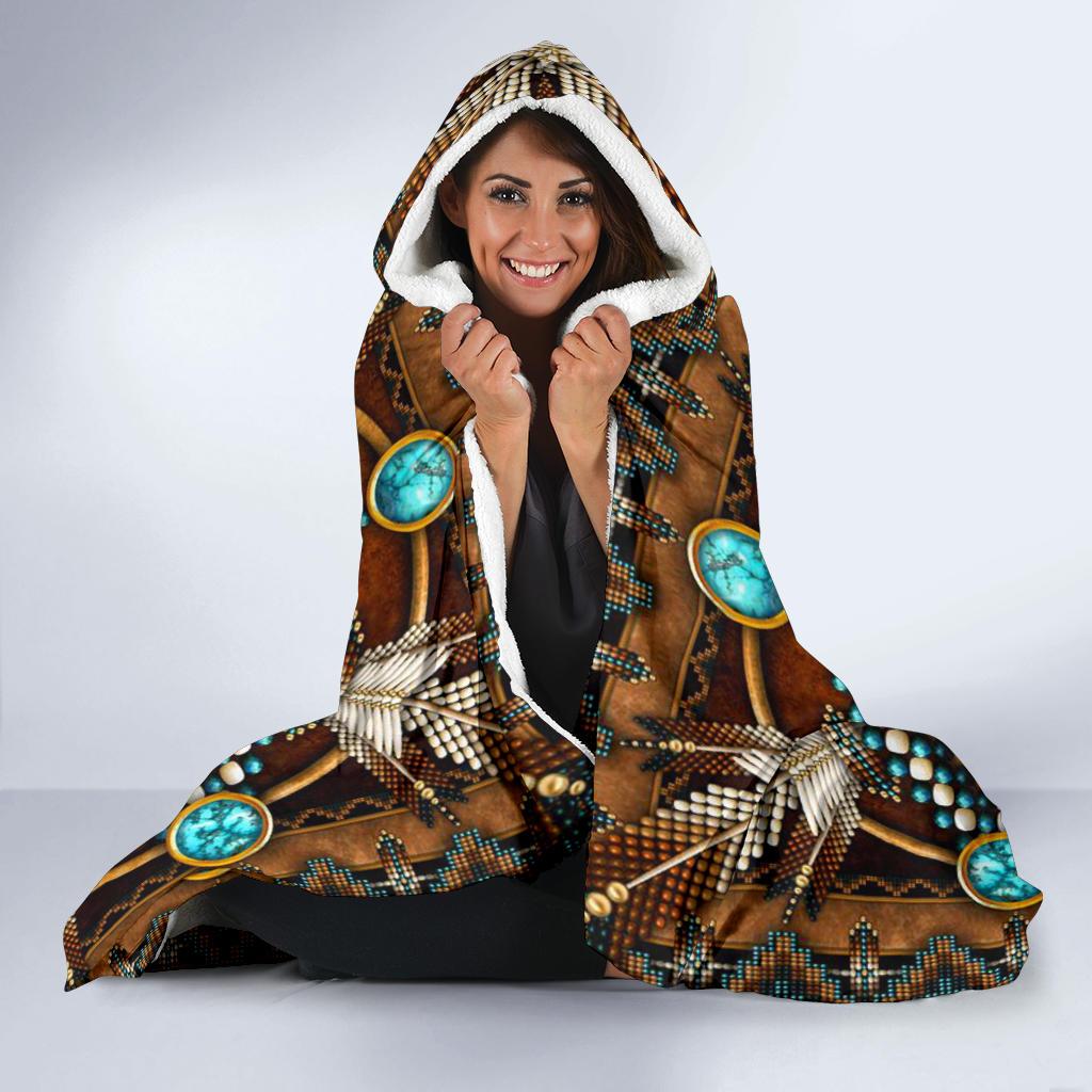 native-american-mandala-pattern-brown-hooded-blanket